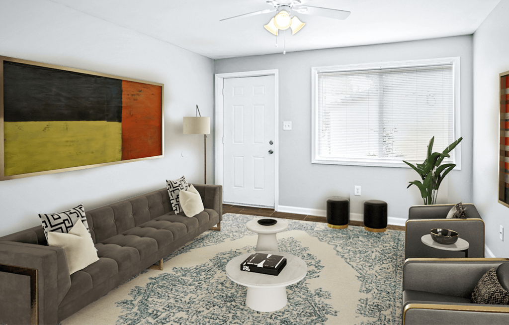 Spacious Living Room at Gardens at Washington Park, Atlanta, Georgia